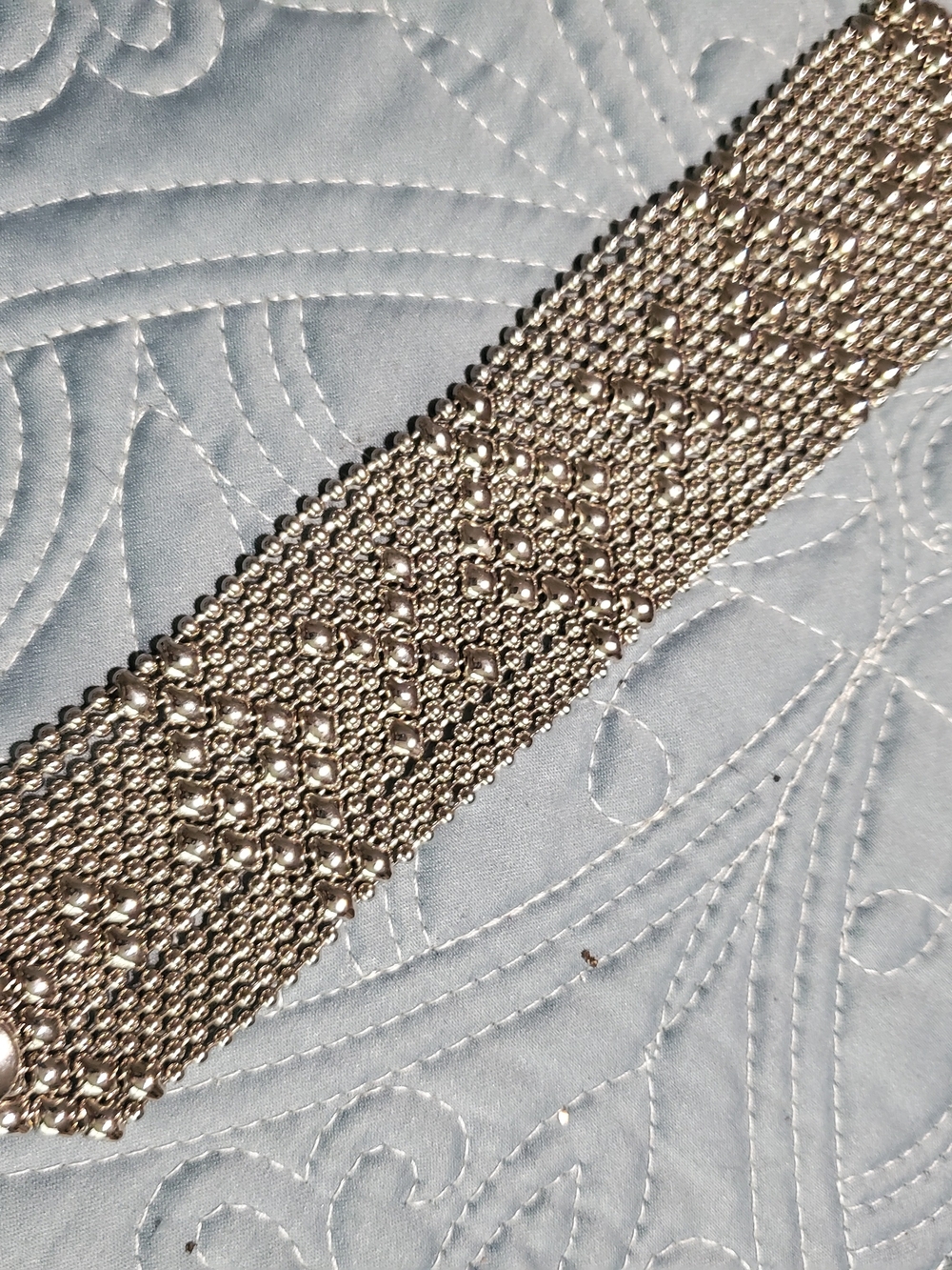 Silver-Tone Liquid Metal Statement Bracelet